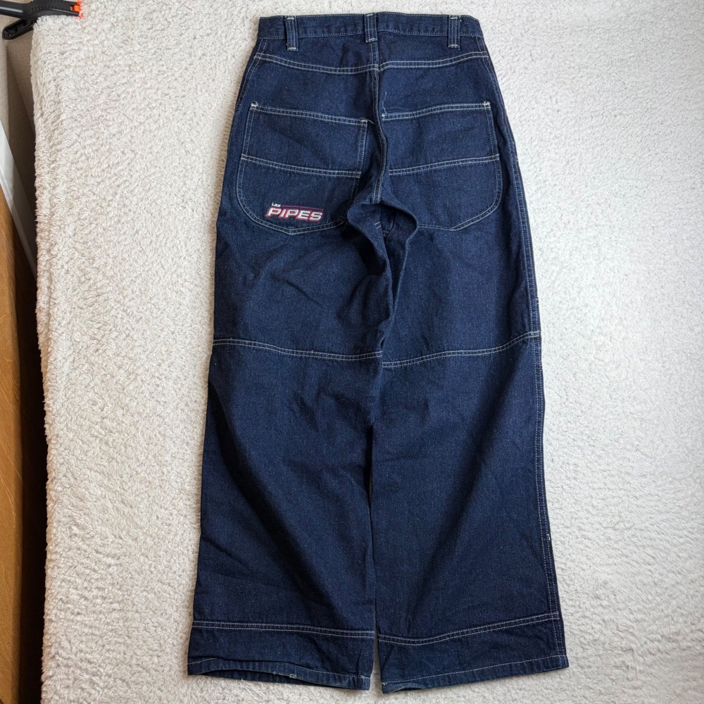 Vintage Lee Pipes Wide Leg Skater Jeans Dark Wash Baggy Denim 28 (29)x32
